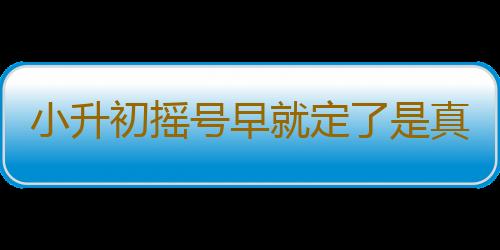 小升初摇号早就定了是真的吗2021